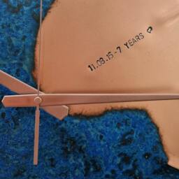 Copper Wall Clock Blue Patina - Anniversary Gift Housewarming Silent Homewares Home Decor Hayes - thumbnail 3