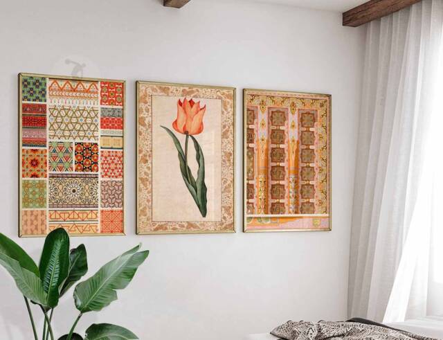 Set Of 3 Arabic Prints, Islamic Wall Art, Decor, Middle Eastern Mughal Arab Gift - image 1