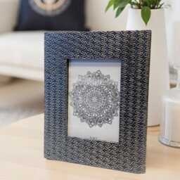 Hand Embossed Antique Silver Picture Frame Mango Wood Filigree, 7x5