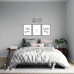 His Queen Her King Poster, Bedroom Print, Decor, Wall Art, Wedding Gift - thumbnail 1