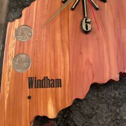 Maine Handmade State Quarter Clock With Inlaid Quarters. Choice Of Wood. Customizable - thumbnail 3