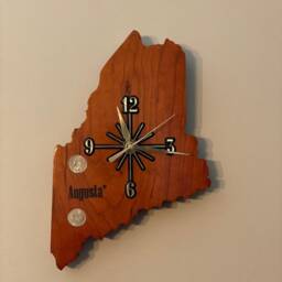 Maine Handmade State Quarter Clock With Inlaid Quarters. Choice Of Wood. Customizable - thumbnail 2