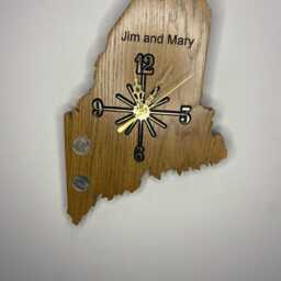 Maine Handmade State Quarter Clock With Inlaid Quarters. Choice Of Wood. Customizable - thumbnail 4
