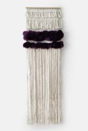 Woven Wall Hanging Boho Cotton Tapestry With Purple Accents - thumbnail 1