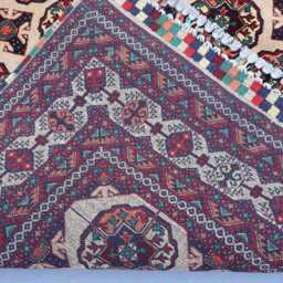 5'4x8'4 Ft Beige Turkmen Tekke Ersari Rug - Afghan Hand Knotted Veg Dyes Wool Tribal Oriental Home Decor Living Room Carpet - thumbnail 4