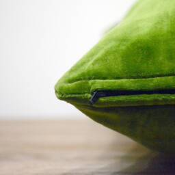 Cotton Velvet Pillow Covers Moss Green 18x18 Inchs Set Of 2 - thumbnail 2