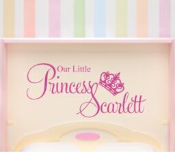 Personalised Nursery Wall Decal Our Little Princess Sticker Girls Bedroom Baby Room Gift - thumbnail 1