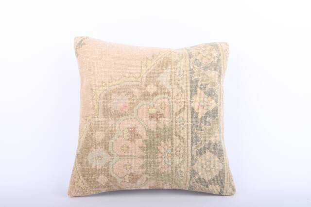 Handmade Turkish Kilim Pillow Cover Vintage Wool Cushion - 18x18 - image 1