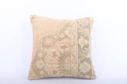 Handmade Turkish Kilim Pillow Cover Vintage Wool Cushion - 18x18 - thumbnail 1