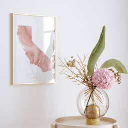 California Map Pink & Gold Wall Art Print - Usa Us State United States Of America - thumbnail 2