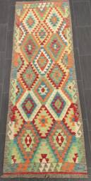 Classic Kilim Runner, Handmade Afghan Turkish Aztec Wool Runner Rug 245x83 cm - thumbnail 1