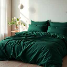 Emerald Sateen Duvet Cover 1 Duvet Cotton Satin Comforter Set - thumbnail 3
