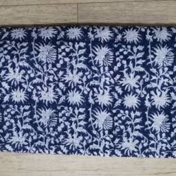 Indian Indigo Kantha Quilt, Handblock Printed Bedspread - 90 X 108 Inches - thumbnail 2