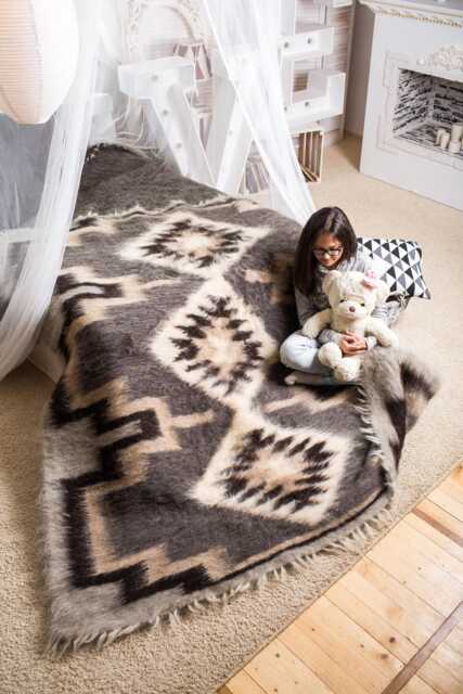 Hutsul Blanket Wool Fluffy Bed Cover - image 1