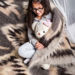 Hutsul Blanket Wool Fluffy Bed Cover - thumbnail 2