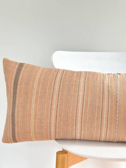 Brown Dot Block Print Mudcloth Hmong Pillow Case - image 1