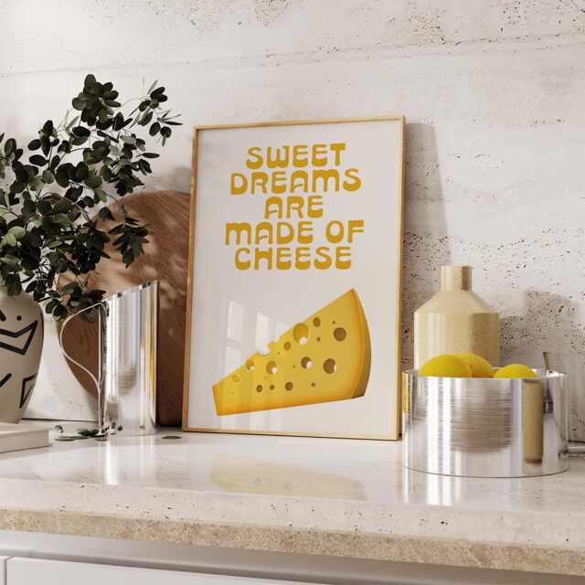 Home Decor, Kitchen Wall Art, Lyrics Poster, Cheese Print, Funny Art Poster Artwork, Unique Gift Idea, Mad - image 1