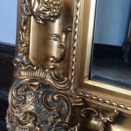 Quality Thick Wood Large Heavy Antique Gold Gilt Leaf Statement French Ornate Overmantle Fireplace Beveled Wall Mirror 5 Ft X 4 - thumbnail 4