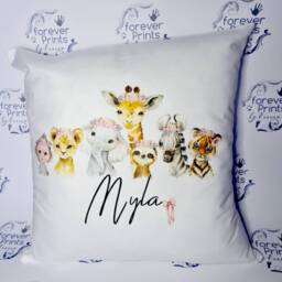 Safari Animal Cushion Personalised, Baby Safari Nursery - thumbnail 2