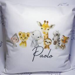 Safari Animal Cushion Personalised, Baby Safari Nursery - thumbnail 3