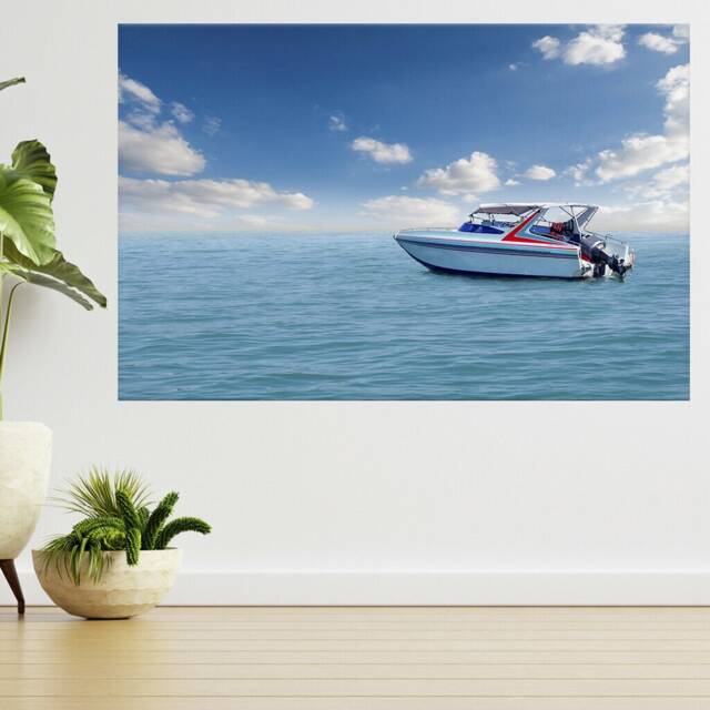 Boat Speed On The Sea 3D View Wall Sticker Poster Decal A787 - image 1