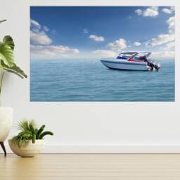 Boat Speed On The Sea 3D View Wall Sticker Poster Decal A787