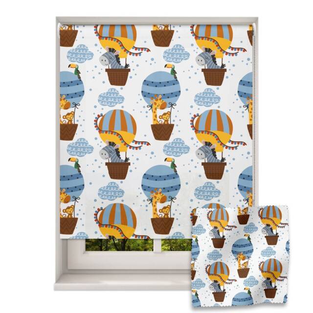 Jungle Balloons Roller Blind, Children's Made To Measure, Hot Air Balloon Roller Blind For Nursery - image 1