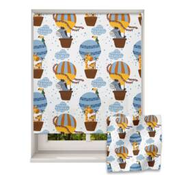 Jungle Balloons Roller Blind, Children's Made To Measure, Hot Air Balloon Roller Blind For Nursery