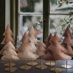 Handmade Hair-On Leather Christmas Tree Set Farmhouse Holiday Decor - thumbnail 2