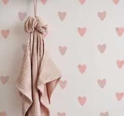 Floral Heart Nursery Wall Stickers, Pink Or Blue Decals - thumbnail 1