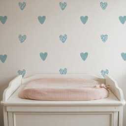 Floral Heart Nursery Wall Stickers, Pink Or Blue Decals - thumbnail 2