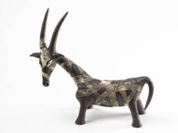 Ceramic Brown Goat Sculpture - Figurine Clay