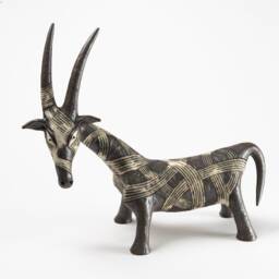 Ceramic Brown Goat Sculpture - Figurine Clay - thumbnail 3