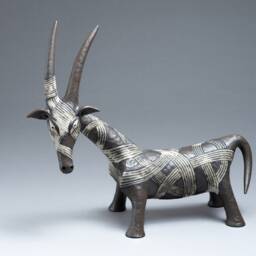 Ceramic Brown Goat Sculpture - Figurine Clay - thumbnail 2