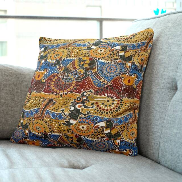 Australian Native Animal Cushion Covers - Koalas & Nature in Earth Colours 18 - image 1