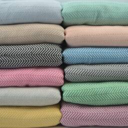 "Violet Color Blanket, Herringbone Throw, Bed Rug, Sofa Cover, Turkish Blanket, 75""x91" - thumbnail 4