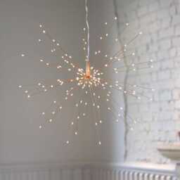 Copper Starburst Hanging Ceiling Light -Indoor & Outdoor Plug-In Or Battery Operated - thumbnail 2