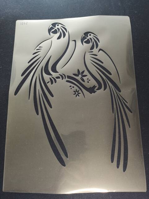 Two Parrots Stencil, Flexible, Reusable, 125Micron, Wall Decor, Home Decor, Furniture Painting, Card Making, Craft Stencil From Bitofeverythingbyb