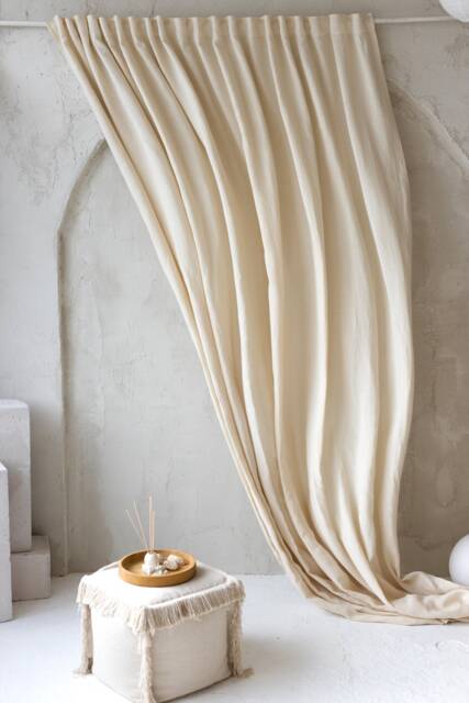 Extra Wide 274cm/107Inches Linen Curtains. Cream Color Long Drapery. Large Curtains in Various Colors. Custom Linen - image 1