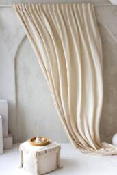 Extra Wide 274cm/107Inches Linen Curtains. Cream Color Long Drapery. Large Curtains in Various Colors. Custom Linen - thumbnail 1