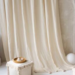 Extra Wide 274cm/107Inches Linen Curtains. Cream Color Long Drapery. Large Curtains in Various Colors. Custom Linen - thumbnail 3
