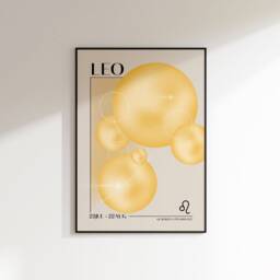 Leo Zodiac Sign Poster Print - Astrology Star Horoscope Fire Wall Decor Art - thumbnail 3