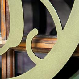 Metal Monogram Letter, Wreath, Door Hanger Monogram, Oval Monogramed Wall Art - thumbnail 3