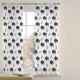 Buffalo Print Nursery Curtains Handmade Cotton, Blackout Option - thumbnail 2