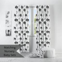Buffalo Print Nursery Curtains Handmade Cotton, Blackout Option - thumbnail 3