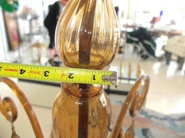 Central Sphere Or Bowl & Ring , Spare Parts For Chandeliers By Venini, Mazzega, Toso, Artemide, Maria Theresa, in Amber Color - image 1