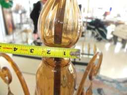 Central Sphere Or Bowl & Ring , Spare Parts For Chandeliers By Venini, Mazzega, Toso, Artemide, Maria Theresa, in Amber Color