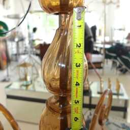 Central Sphere Or Bowl & Ring , Spare Parts For Chandeliers By Venini, Mazzega, Toso, Artemide, Maria Theresa, in Amber Color - thumbnail 2
