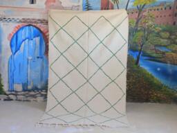 Authentic Moroccan Rug, Custom Fabulous Boujad Azilal Rug, White Carpet, Handmade Kilim Bohemian Rug - thumbnail 1