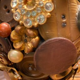 Button Lamp in Earth-Tones ~ Wedding Gift Bridal Shower Engagement Housewarming - For Her Woman - thumbnail 4